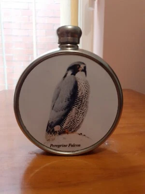 £4.46 • Buy Nobleman Pewterware Round Hip Flask  Sheffield Craftsman Peregrine Falcon V.G.C 