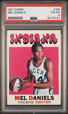 Mel Daniels ABA Indiana Pacers 1971 Topps #195 PSA 4 VG-EX NBA New York Nets Ctr • $26.98