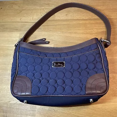 Vera Bradley Quilted Wildwood Shoulder Purse Blue/Brown Great Condition • $18