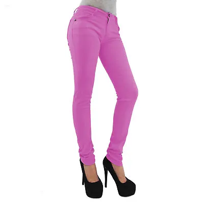 Skinny Womens Jeans Stretchy Jeggings Ladies New Fit Coloured Trousers Size 8 26 • £10.99