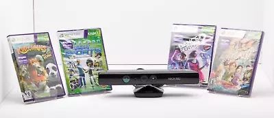 Microsoft Xbox 360 Kinect Motion Sensor Bar Black & 4 Games Bundle 3 ARE NEW!! • $74.99