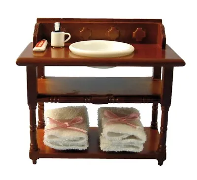 Dolls House Wash Stand & Accessories Bathroom Furniture Miniature 1:12th Scale • £14.29