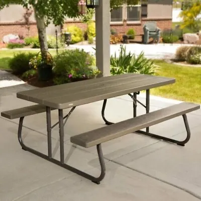 Lifetime 6ft 1.82m Classic Folding Picnic Table Model 60112 Garden Outdoor Brown • £269.90