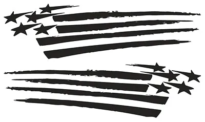 Set Of 2 American Flag Ripped Vinyl Decals Truck Motorcycle Tank Car Decals • $13.45