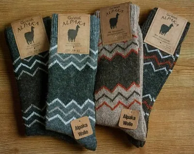 Alpaca Thermal Wool Socks For Women And Men - 4 PAIRS - Thick Knitted | 3099 • $44.99
