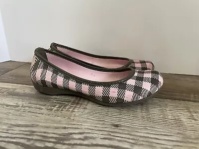 Crocs Pink & Brown Plaid Pumps Shoes Flats Ballet Slippers Womans Size 7 • £16.41