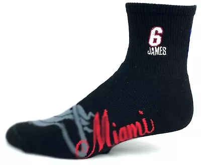 Miami Heat LeBron James Black Quarter Socks • $6.99