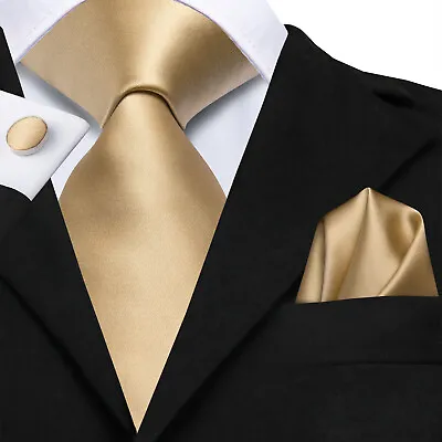 USA Mens ALL Silk Tie Striped Solid Paisley Necktie Hanky Cufflink Set Wedding • $11.99
