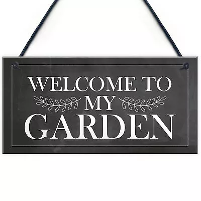 Garden Sign Novelty WELCOME Sign Hanging Plaque Summer House Sign Shed Sign • £3.99