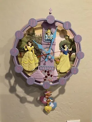 $99 • Buy Disney Princess Animated Wall Clock Vintage 2005