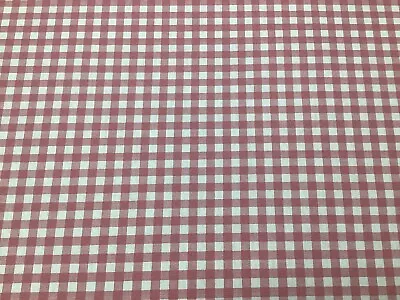 £5.50 • Buy 3 Metres ILiv Strawberry Pink Gingham Cotton Curtain Cushion Roman Blind Fabric