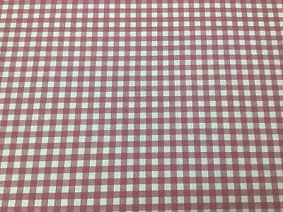 £5.50 • Buy 3 Metres ILiv Strawberry Pink Gingham Cotton Curtain Cushion Roman Blind Fabric