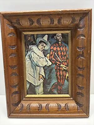Paul Cezanne: Pierrot And Harlequin Mardi Gras Print Vintage Hardwood Frame • $27.90