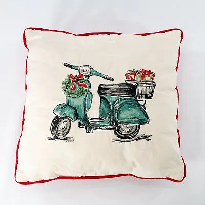 Threshold Embroidered Holiday Christmas Vespa Scooter Throw Pillow Target • $28.03