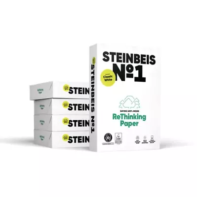 Steinbeis  Off White  A4 Printer Paper 80gsm 5 Reams 2500 Sheets 100% Recycled • £25.89