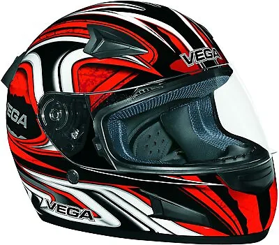 Vega X888 Red Daisho Full Face Motorcycle Helmet Red Black And White Adult XS • $29.99