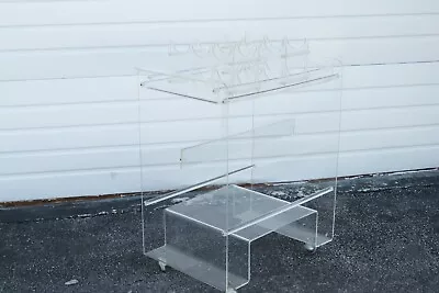 Hollywood Regency Mid Century Lucite Tea Cart Liquor Bar Server 2170 • $675