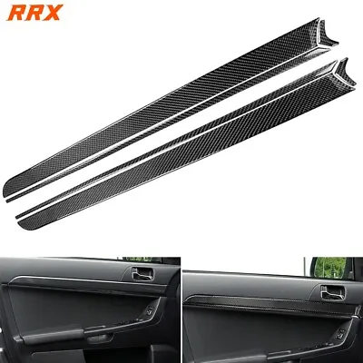 Carbon Fiber Door Panel Trim Strips Interior For Mitsubishi Lancer 08-16 EVO X • $65.74