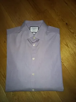 Mens Charles Tyrwhitt Extra Slim Fit Purple L/s Egyptian Cotton Shirt 17  Bnwot • £14.99