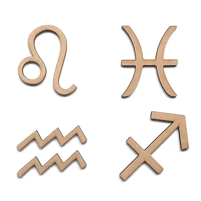£1.45 • Buy Wooden MDF Star Sign Zodiac Astrology Symbols Shapes Craft Embellishment Signs