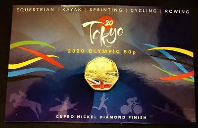 2021 Tokyo Olympic Games 2020 50p Coin Team GB 'ROWING' RARE Full Colour Coin • £16.95