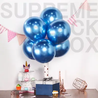 $10.99 • Buy 50 Blue Metallic Balloons Chrome Shiny Latex 12  Thicken For Wedding Party Baby