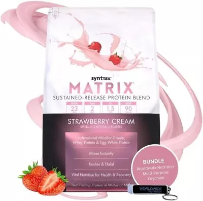 Syntrax Matrix Casein And Whey Protein Powder - Strawberry Cream Flavor 5lbs • $79.99