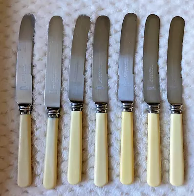 SET Of VINTAGE FIRTH STAINLESS STEEL DINNER KNIVES ~ W WHITE SHEFFIELD ~ • £9.50