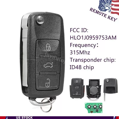 $13.29 • Buy For 2006 2007 2008 2009 Volkswagen VW Beetle Keyless Remote Car Flip Key Fob 4B