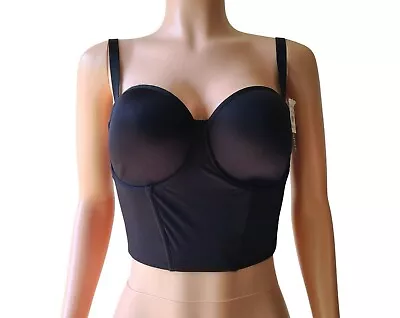 £36.15 • Buy Le Mystere Soiree Bustier Short Line Demi Bra Convertible Black Size 32 F NWT