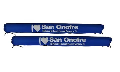 SHARKBAIT 30 Inch I Love San Onofre Car Roof Rack Pads Aero Style Blue • $32.99