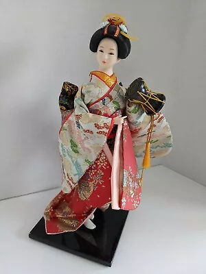 Vintage Japanese Kimono Kabuki Doll Geisha Figurine With Musical Instrument • $54.99