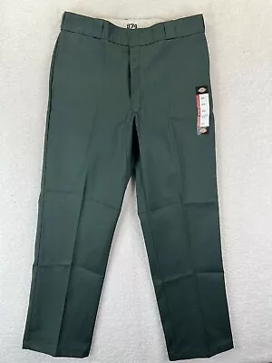 Dickies Mens 36x32 Green 874 Original Fit Work Uniform Pants 874FDN NWT • $13.50