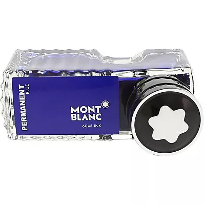 Montblanc Ink Bottle Permanent Blue 107756 – Document-Proof Refill Ink In Nav... • $31.94