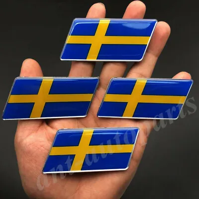 4x Sweden Flag Car Emblem Badge Gift Saab Motorcycle Fairing Decals Sticker • $13.90