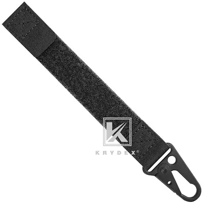 KRYDEX Tactical Hook Strap Clip Keychain Carabiner For MOLLE Belt / Vest Black • $9.95