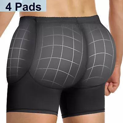 Mens Padded Bum Pants Hip Enhancer Butt Booty Lifter Shaper Bodyshorts Underwear • £5.59