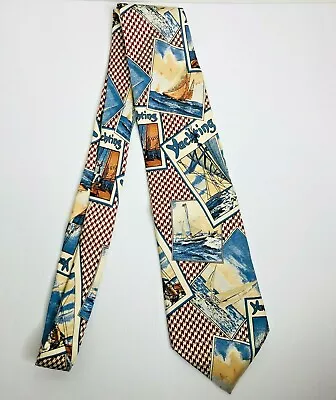 Novelty Man's Necktie Yachting Theme Tie Sailboats • $10