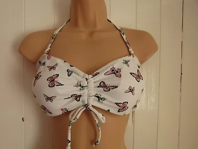 New With Tags New Look Butterfly Print Halterneck Bandeau Bikini Top - Size 14 • £10