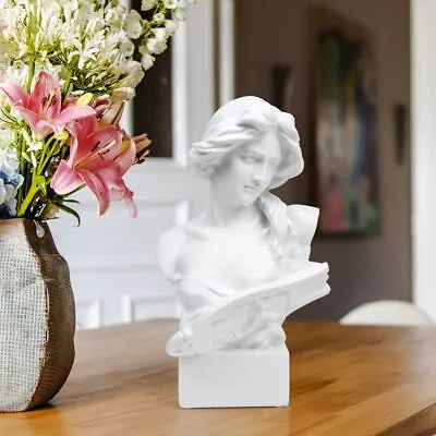 $80 • Buy Statue Greek Musical Goddess Modern Bust Mythology Sculpture Resin Medium White