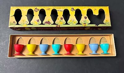 Vintage Western Germany Easter Chocolate Candy Box With 8 Plastic  Egg Cups • $46.95