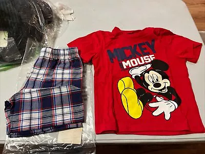 Disney Toddler Boys' Mickey Mouse T-Shirt & Plaid Shorts Set 24 Months • $14.99