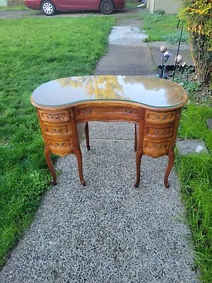 Antique French Kidney Bean Secretary Desk 7 Drawer • $200