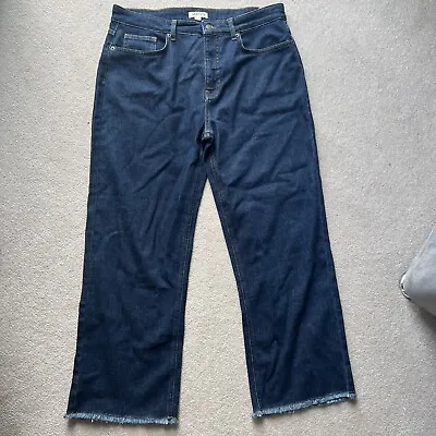 Bnwt Ladies Jaeger Indigo Blue Denim Crop Jeans Sz16 With Stretch • £49.99