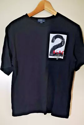 Ralph Lauren Boys Black Printed Polo T-shirt Age 10-12 Y FREE POSTAGE • £8.50