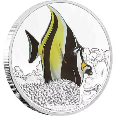 2018 Moorish Idol Reef Fish Collection  1 Oz Fine Silver Coin Niue • $199.99