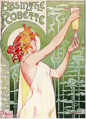French 1895 Vintage Print  Art Deco  Poster Advert ABSINTHE Old Retro Wall Decor • $24.99