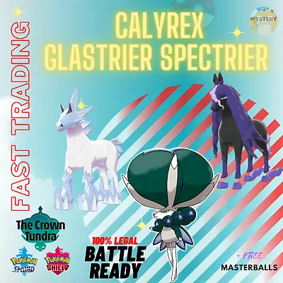 Pokemon Sword & Shield Calyrex Spectrier Glastrier Crown Of Tundra Dlc • $2