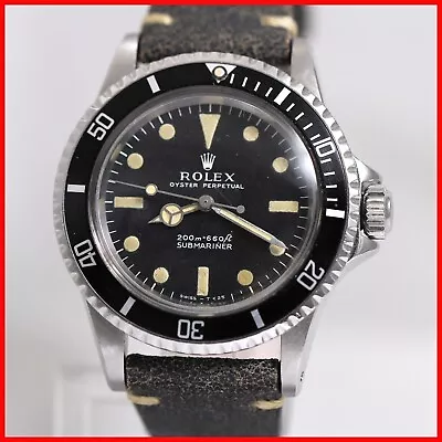 Vintage Rolex 5513 Meters First 1970 Submariner Auto Ss Mens Watch • $11250