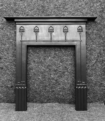 £450 • Buy Large Victorian Art Nouveau Style Cast Iron Fireplace / Fire Woodburner Surround
